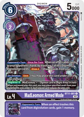 MadLeomon: Armed Mode, Digimon card BT11-081