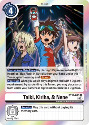 Taiki, Kiriha, & Nene, Digimon card BT11-095