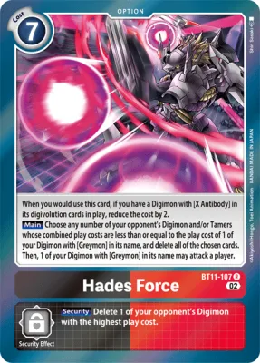 Hades Force, Digimon card BT11-107