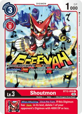 Shoutmon, Digimon card BT12-008