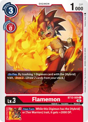 Flamemon, Digimon card BT12-009