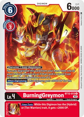 BurningGreymon, Digimon card BT12-013
