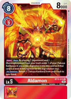 Aldamon, Digimon card BT12-015
