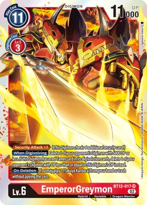 EmperorGreymon, Digimon card BT12-017