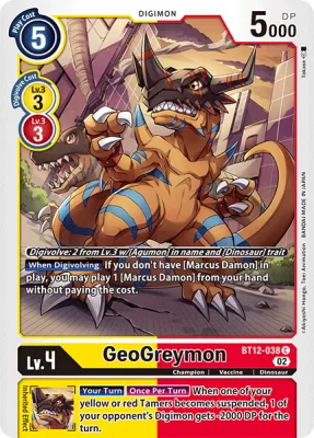 GeoGreymon, Digimon card BT12-038