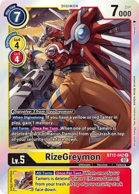 RizeGreymon, Digimon card BT12-042