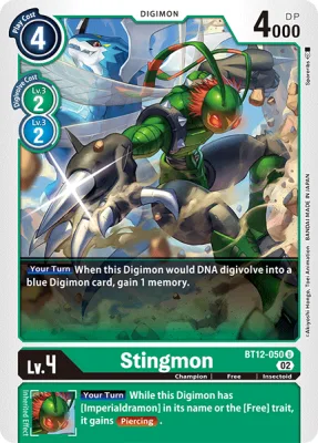 Stingmon, Digimon card BT12-050