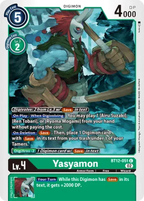 Yasyamon, Digimon card BT12-051