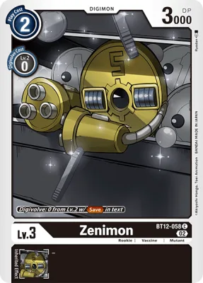 Zenimon, Digimon card BT12-058