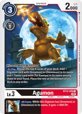 Agumon, Digimon card BT12-059