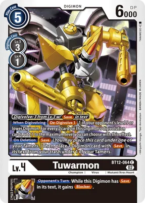 Tuwarmon, Digimon card BT12-064