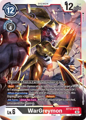 WarGreymon, Digimon card BT12-070