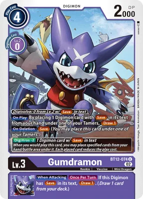 Gumdramon, Digimon card BT12-074