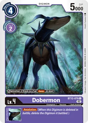 Dobermon, Digimon card BT12-076