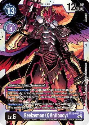 Beelzemon (X Antibody), Digimon card BT12-085