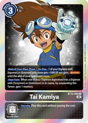 Tai Kamiya, Digimon card BT12-095