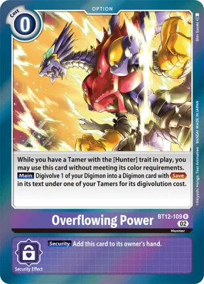 Overflowing Power, Digimon card BT12-109