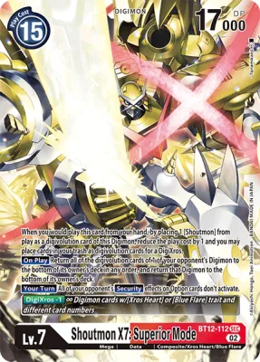 Shoutmon X7: Superior Mode, Digimon card BT12-112