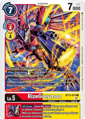 RizeGreymon, Digimon card BT13-015