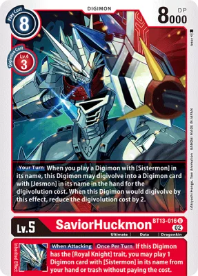 SaviorHuckmon, Digimon card BT13-016