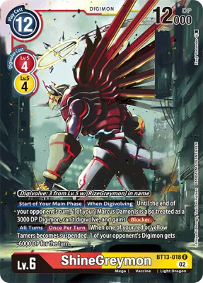 ShineGreymon, Digimon card BT13-018