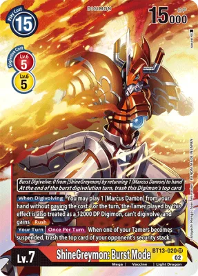 ShineGreymon: Burst Mode, Digimon card BT13-020