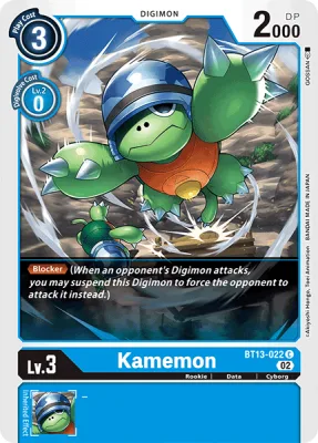 Kamemon, Digimon card BT13-022