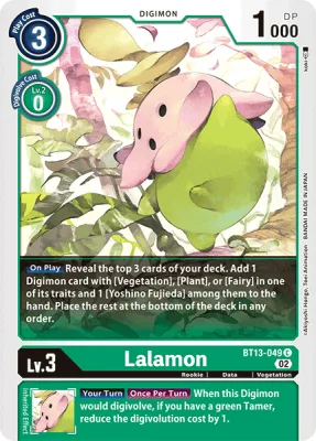 Lalamon, Digimon card BT13-049