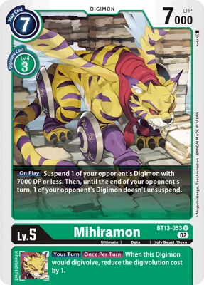 Mihiramon, Digimon card BT13-053