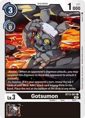 Gotsumon, Digimon card BT13-061