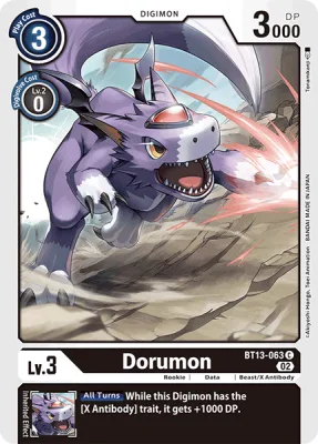 Dorumon, Digimon card BT13-063