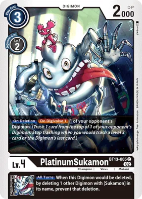PlatinumSukamon, Digimon card BT13-065