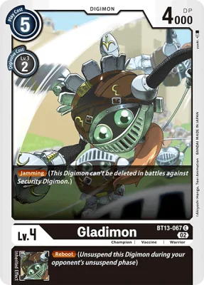 Gladimon, Digimon card BT13-067
