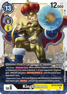 KingEtemon, Digimon card BT13-076