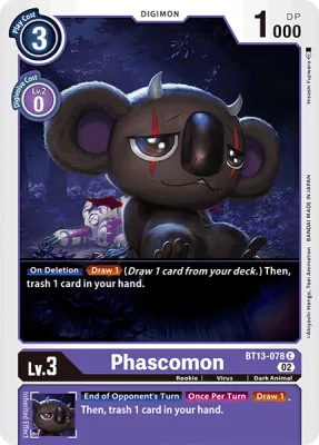 Phascomon, Digimon card BT13-078