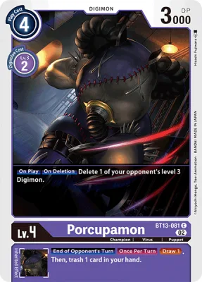 Porcupamon, Digimon card BT13-081