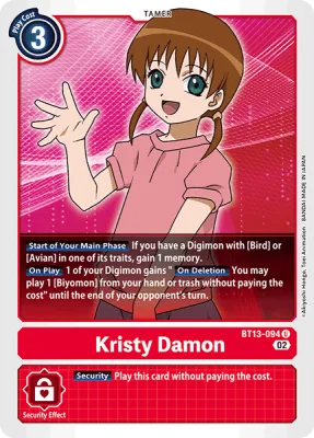 Kristy Damon, Digimon card BT13-094