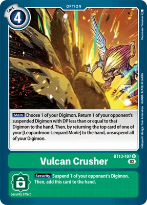 Vulcan Crusher, Digimon card BT13-107