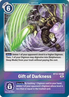 Gift of Darkness, Digimon card BT13-109