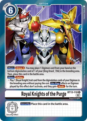 Royal Knights of the Purge, Digimon card BT13-110