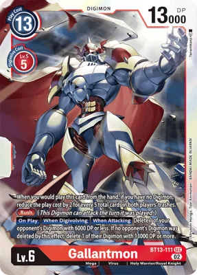 Gallantmon, Digimon card BT13-111