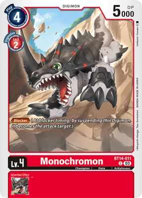Monochromon, Digimon card BT14-011