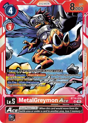 MetalGreymon ACE, Digimon card BT14-014