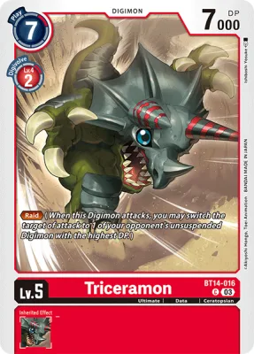 Triceramon, Digimon card BT14-016