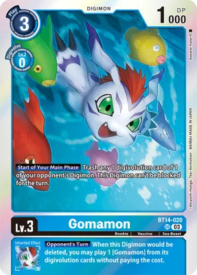 Gomamon, Digimon card BT14-020