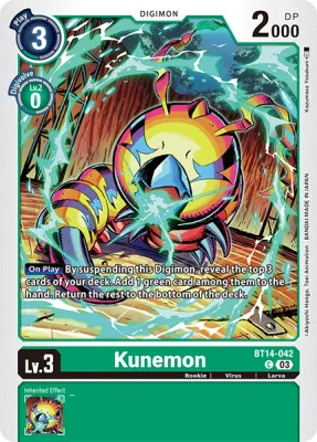 Kunemon, Digimon card BT14-042