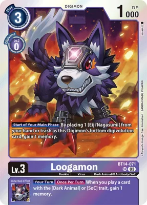 Loogamon, Digimon card BT14-071