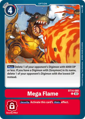 Mega Flame, Digimon card BT14-089