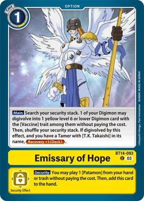 Emissary of Hope, Digimon card BT14-093