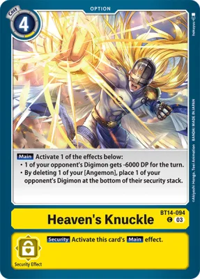 Heaven's Knuckle, Digimon card BT14-094